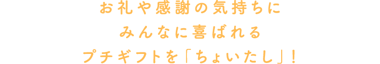 お礼や感謝の気持ちにみんなに喜ばれるプチギフトを「ちょいたし」！